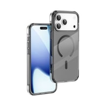 Apple Uyumlu iPhone 17 Pro Max Kılıf M-safe Özellikli Wiwu Mcc-702 Titanyum Pro Serisi Sert Pc Kapak Siyah Siyah