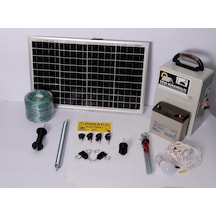 Elektrikli Çit 24ah-set3 Domuz Kovucu Cihazı 50 Watt Paneli 500metre Örgü-ağaç