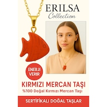 Erilsa Sertifikalı Altın Kaplama Penguen Model Kırmızı Mercan Kolye Sa Çok Renkli