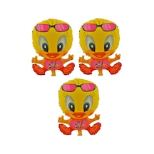 Tweety 3 Adet Büyük Boy 42cmx52cm Folyo Balon (Helyum) No:6