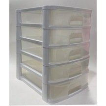 Tr Şeffaf Raflı 5 Katlı Evrak Dosya Hırdavat Çekmecesi 35x26 H:39cm A4 Dosya Kağıdı Ve Dosyalara Rahat