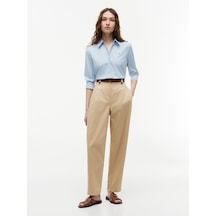 Tommy Hilfiger Ess Poplın Regular Shırt Kadın Mavi Gömlek - Ww0ww47169