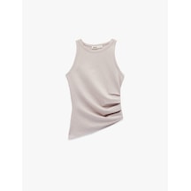 Koton Slim Fit Asimetrik Kesim Drapeli Metalik İplik Detaylı Simli Fitilli Bluz Pembe 6sak10025uk Gül