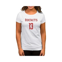James Harden Rockets Beyaz Kadın Tişört Beyaz