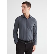 Lcw Busıness Antrasit Slim Fit Uzun Kollu Poplin Erkek Gömlek