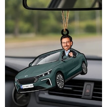 Bk Gift Kişiye Özel Erkek Urla Renk Togg Karikatürlü Ahşap Plakalı Araba Dikiz Ayna Süsü-1 , Arkadaşa Hediye, Sevgiliye Hediye, Araba Hediyesi Kobitme