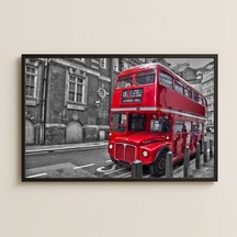 Londra Kırmızı İkonik Otobüs Uv Baskı Pvc Tablo