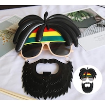 Rasta Peruklu Rasta Sakallı Bob Marley Bıyıklı Parti Gözlüğü 27x18 Cm 6 Yaş