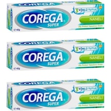 Süper Protez Yapıştırıcı Krem Naneli 40 Gr X 3 Adet Set