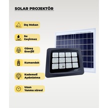 120w Solar Projektör Ip67 Beyaz Işık Su Geçirmez - Dış Mekan