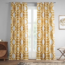 Price Drapes Prtw-d23c-120 Baskılı Pamuklu Perde 1 Panel , 50 X 120, Mekke Altın 50 x 22