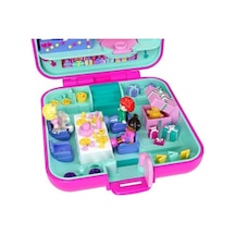 Polly Pocket Mattel 80. Yıl Dönümüne Özel Nostaljik Kompakt Oyun Seti, Biri Etek Giyen 3 Bebek, 1 Evcil Hayvan Ve Kutlama Temalı Mobilyalarla Kompakt Ev, Jgk22 000 Açık Krem
