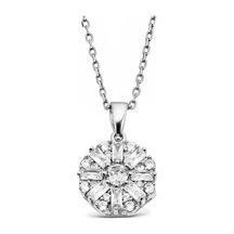 Argentum Concept - Baget Taşlı Gümüş Çiçek Kolye - N140801