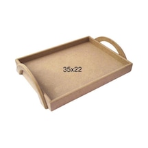 Ahşap Kulplu Tepsi 35X22Cm T718