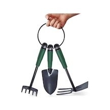 Çapa Tırmık Kürek 3'lü Set Metal Hobi Bahçe El Aletleri Saksı, Çiçek, Bitki Ve Toprak Kazma Seti