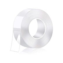 Orret Home Çift Taraflı Nano Bant Extra Güçlü Yeniden Kullanılanilir Silikon Bant Şeffaf 1 Metre 10