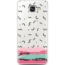 Samsung Uyumlu A5 2016 Brush Pattern Tasarımlı Süper Şeffaf Telefon Kılıfı Çok Renkli