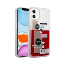 Apple Uyumlu iPhone 14 Kılıf Desenli Sıvılı Zore Drink Silikon Kapak NO1