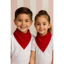 Herşeynota 1 Adet Kırmızı Düz Fular - Bandana - 23 Nisan, 29 Ekim, 30 Ağustos, 19 Mayıs Tören %100cotton Çok Renkli
