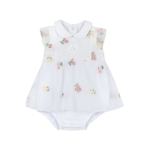 Chicco Kız Bebek Tulum Görünümlü Elbise 09101480000000 000033 Beyaz
