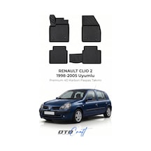 Otocraft Renault Clio 2 1998-2005 Araca Özel 4d Karbon Oto Paspas Havuzlu Tam Set