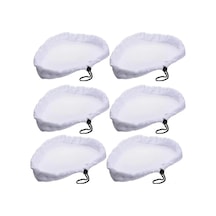 Hangfox X5 S302 S001 Buharlı Süpürge İçin Yenirilebilir Yıkamalı Mikro Elyaf Temizleme Padleri Beyaz, 6 Adet