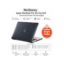 Macbook Pro 16.2 İnç Kılıf A2485 A2780 A2991 A3403 A3186 A3428 A3429 Uyumlu Simli Kristal Parlak Siyah Hard Case Şeffaf Sert Kapak İnce Koruyucu Belirtilmemiş