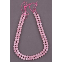 Alibabadogaltas Madagaskar Pembe Kuvars Doğal Taş Dizi 8 Mm Küre Kesim Gri