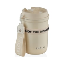 Shotay Strow Çelik Termos Mug 410ml Krem Krem Shotay Strow Çelik Termos Mug 410ml Krem Krem