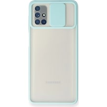 Newface - 273 - Samsung Galaxy M51 Kılıf Palm Buzlu Kamera Sürgülü Silikon - Ece-umay - - Turkuaz