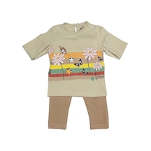 Baby Pink Renkli Kız Çocuk Alt Üst Bej