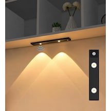 Hareket Sensörlü Slim Led Kabin Armatürü Dekoratif Dim Edilebilir Usb Şarjlı Aydınlatma Siyah,