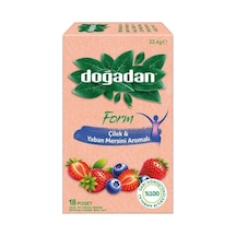 Doğadan Form Çilek & Yaban Mersini 18 Poşet Çay, 23,4 G