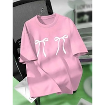 Kozia Outdoors Malkoçbey Kurdela Baskılı Oversize Unisex Basic T-shirt Pembe