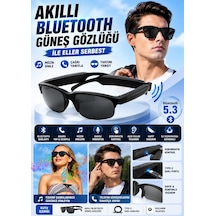 Xg88 Akıllı Güneş Gözlüğü Bluetooth Müzik + Çağrı + Sesli Asistan Siyah Polarize