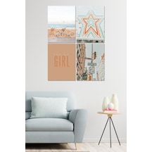 4 Parçalı Çerçeve Görünümlü Mdf Tablo Seti Dnu022 Çok Renkli - 713607554 Çok Renkli