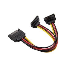Sata 15 Pin Dişi Erkek 2 Port Çoklayıcı 4683A Y Kablosu Dirsek 90