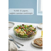 Selen Concept El Yapımı Orta Boy Cam Salata Kasesi Şeffaf