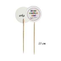 15 Cm Uzun Kürdan - 20 Adet Dünya Mimarlık Günü Kutlu Olsun Baskılı Kürdan -2