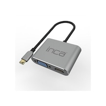 Inca Itpc-06t 0.15metre Type-c - Hdmı Vga D Görüntü Adaptörü Gümüş 100w-155357