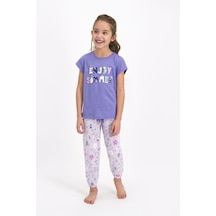 Rolypoly Enjoy Summer Mor Kız Çocuk Kısa Kol Pijama Takımı 5274-26790