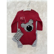 Badili Çizgilimikili İkili Takım Bordo