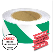 Temiz Pazar Carub Fosforlu Bant Çapraz 5cmx25m Yeşil-beyaz