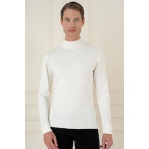 Tr 876 Slim Fit Ekru Klasik Triko Ekru