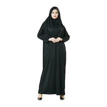 Tek Parça Namaz Elbisesi - Siyah - 5015  ve  Seccade  ve  Zikirma Siyah