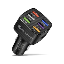 Sones Bk-360 6'sı 1 Arada Qc3.0+3.1a Usb Işıklı Araç Şarj Cihazı Siyah Diğer