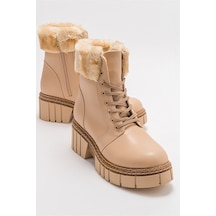 Luvishoes Jayla Bej Cilt Kadın Bot Bej