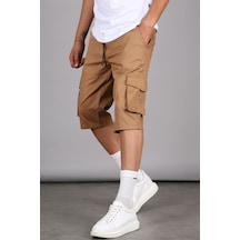 Madmext Camel Basic Kargo Cep Erkek Kapri Şort 5473