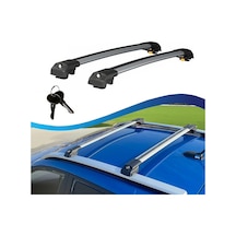 Cross Auto Accessorıes Oto Aksesuar- Citroen C5 Aircross Suv İçin T1 Model Ara Atkı Kilitlenebilir Portbagaj Taşıyıcı 2li Set Gri Renk