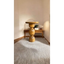 Simillo Wooden Ahşap Tekli Mantar Yan Sehpa Modern Koyu Ceviz Renkli Fiskos Kod:trd10769 Kahverengi